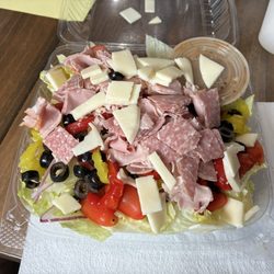 Antipasto salad served so you can take it home