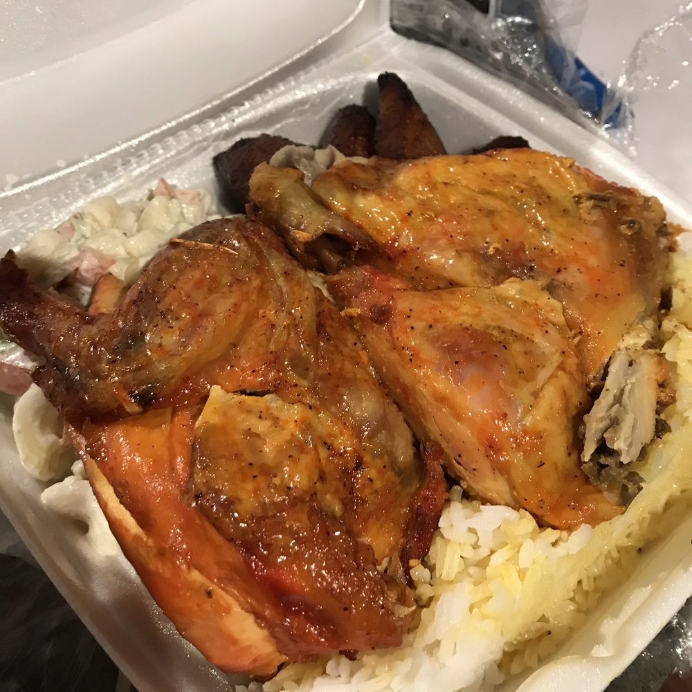 Dominican Restaurant - Baked chicken lunch special with white rice (beans on side), macaroni salad, and maduros - Dominican Near Me - Uniondale, New York Dominican Restaurant - Baked chicken lunch special with white rice (beans on side), macaroni salad, and maduros - Dominican Near Me - Uniondale, New York