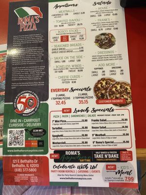 Menu photo 6 Roma's Pizza Bethalto, IL