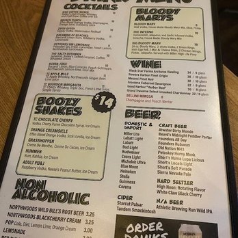 Bubba's Burgers And Bar - Drink Menu - the Boozy Shakes looked tasty! - American Near Me - Traverse City, Michigan