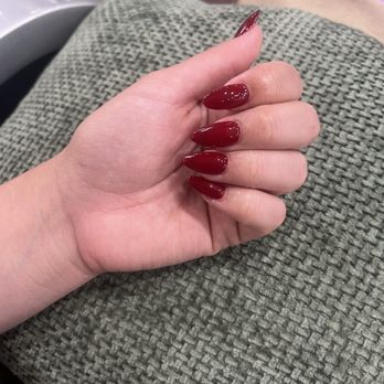 Fine Nails & Spa - GelX red gel polish - Nail Salons Near Me - Orange, California