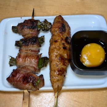 HATCH - Chicken Meatball Skewer (sous vide egg yolk & tare dip) - Japanese Near Me - Los Angeles, California HATCH - Chicken Meatball Skewer (sous vide egg yolk & tare dip) - Japanese Near Me - Los Angeles, California