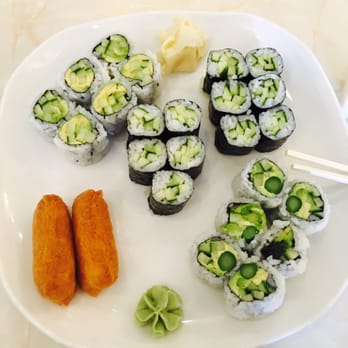 Wow Sushi - Vegetarian Sushi - Cucumber, AAC and Avocado Cucumber Rolls with Inari on the side - Sushi Bars Near Me - Troy, Michigan