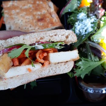 Urbane Cafe - Close up of Tofu Banh Mi sandwich - Sandwiches Near Me - San Diego, California Urbane Cafe - Close up of Tofu Banh Mi sandwich - Sandwiches Near Me - San Diego, California