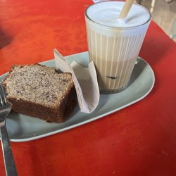 Monkee Koffee - Banana bread and iced coffee