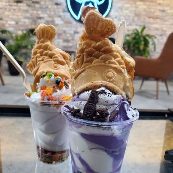 Space Tea - Taiyaki- ube twist/cookies and cream & vanilla fruit pebbles - Bubble Tea Near Me - Salt Lake City, Utah Space Tea - Taiyaki- ube twist/cookies and cream & vanilla fruit pebbles - Bubble Tea Near Me - Salt Lake City, Utah