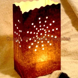 Quality UK Wedding Supplies - Black Paper Bag Lanterns Sunburst Design