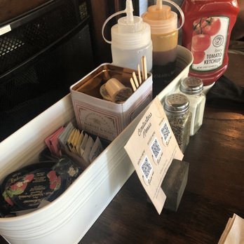 The Hideout Kitchen - Condiment Station, each table's got one! - New American Near Me - Lafayette, California The Hideout Kitchen - Condiment Station, each table's got one! - New American Near Me - Lafayette, California