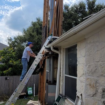 Just Pros Painting - Photo after they strip down the sidings. They found and replaced some of the wood frames. - Painters Near Me