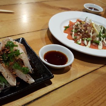 Guu with Garlic - Tuna tataki & sockeye salmon carpaccio - Japanese Near Me - Vancouver, British Columbia