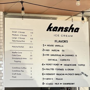 Kansha Creamery - Menu 9/19/26 - Ice Cream & Frozen Yogurt Near Me - Torrance, California Kansha Creamery - Menu 9/19/26 - Ice Cream & Frozen Yogurt Near Me - Torrance, California