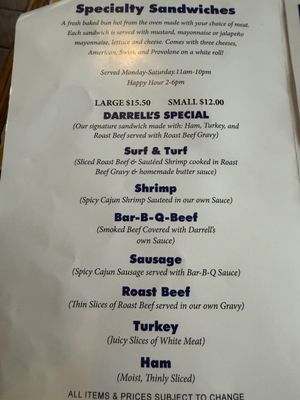 Menu photo 1 Darrell's Lake Charles, LA