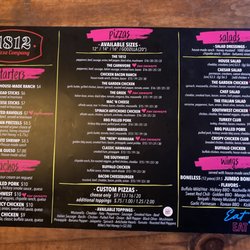 1812 Pizza Company - Menu