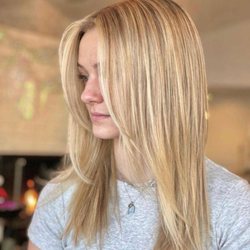 TReSs Apothecary+Salon - My daughter's beautiful hair after Amy fixed it and made it healthy again!  This is the 1st of MANY visits to come!