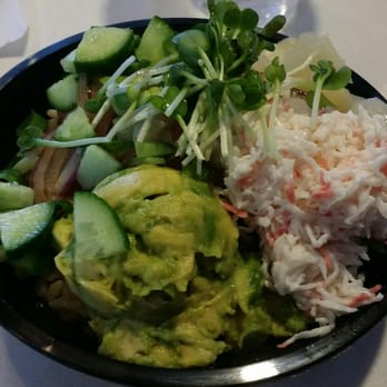 Ahipoki - Regular Bowl Shrimp and Scallops with Avocado, Crab Meat and Green Onions on Brown Rice - Seafood Near Me - Scottsdale, Arizona Ahipoki - Regular Bowl Shrimp and Scallops with Avocado, Crab Meat and Green Onions on Brown Rice - Seafood Near Me - Scottsdale, Arizona