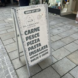 Ristorante Pizzeria da Giacomo - 2nd sign put in exact same spot as the 1st one, I took a step back to be respectful assuming it was normal for them to move it.