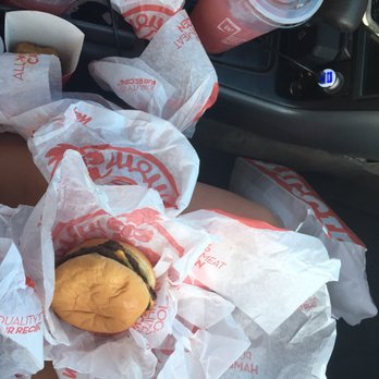Wendy's - a hamburger and a drink in a car - Burgers Near Me - Aberdeen, Washington