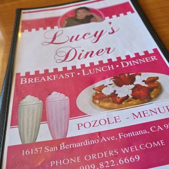 Lucy's Diner - Menu cover - American Near Me - Fontana, California