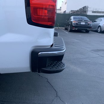 Bumper Buddies - Not only getting the bed dented and Paint transferee it into the chrome of these pricey GM bumpers. - Body Shops Near Me - Anaheim, California Bumper Buddies - Not only getting the bed dented and Paint transferee it into the chrome of these pricey GM bumpers. - Body Shops Near Me - Anaheim, California