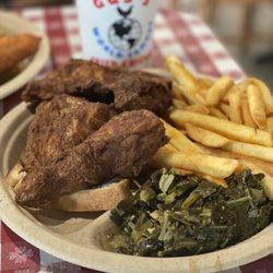 Gus's World Famous Fried Chicken - Kennesaw - 3 piece dark with fries and greens