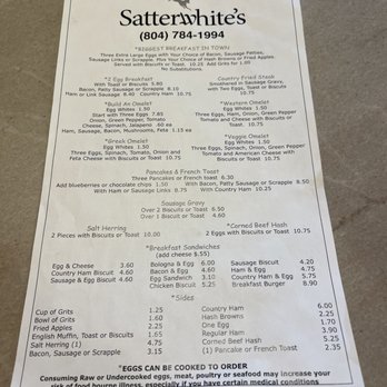 Satterwhites Restaurant - Menu - American Near Me - Manakin Sabot, Virginia