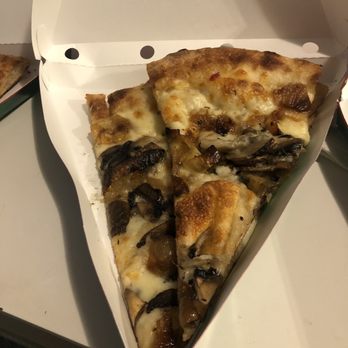 Andy’s Pizza - Tysons - Mushroom & Onion Slice - they gave us a little extra guy! - Pizza Near Me - McLean, Virginia