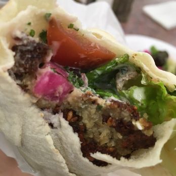 Al Sultan Restaurant - Falafel wrap after taking a bite too big for my mouth - Halal Near Me - Mesa, Arizona