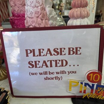 Pinoy Kitchen - PLEASE BE SEATED sign at the entrance of the restaurant. - Filipino Near Me - Vinton, Virginia