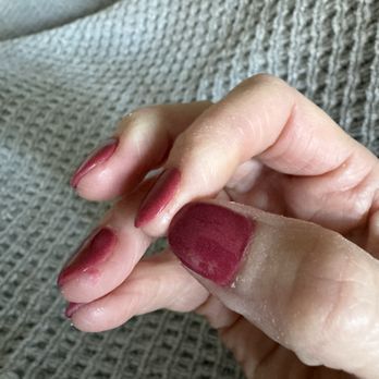 Castle Luxury Nail Spa - Polish all over my skin and rough skin from cutting my nails too short then filing my skin as she files the nail - Nail Salons Near Me - Lewisville, Texas