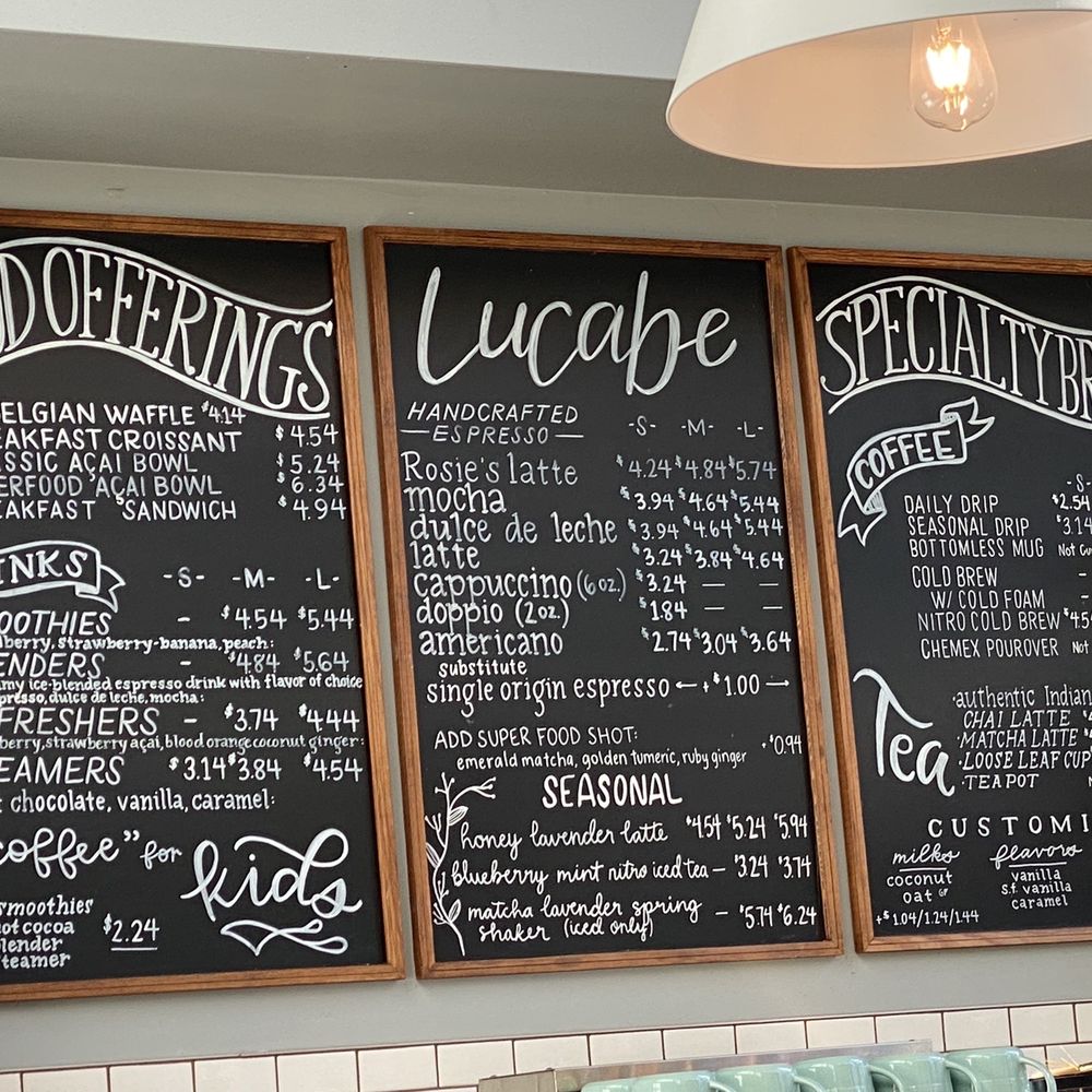 Lucabe Coffee Co. - Menu 05.01.21 - Coffee & Tea Near Me - Columbus, Indiana