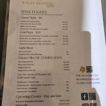 Wolfe Heights Estates and Winery - Tasting menu - Venues & Event Spaces Near Me - Vineyard, California