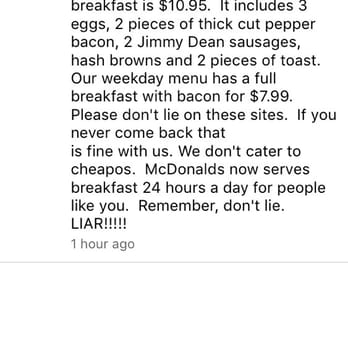Conifer Cafe - This is a response to me giving them a 3 star review - American Near Me - Conifer, Colorado Conifer Cafe - This is a response to me giving them a 3 star review - American Near Me - Conifer, Colorado