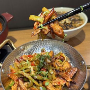 Chef Tian - Pork intestines dry pot - Chinese Near Me - Irvine, California Chef Tian - Pork intestines dry pot - Chinese Near Me - Irvine, California