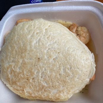 White Dog Distilling - Shrimp arepa ordered in with Grub Hub - Distilleries Near Me - Pawtucket, Rhode Island
