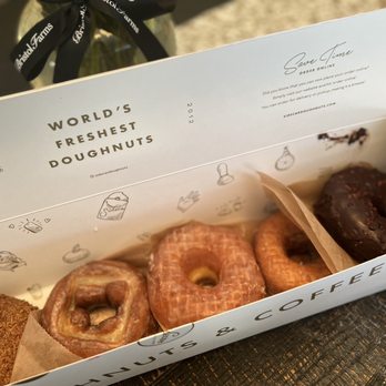 Sidecar Doughnuts & Coffee - Saigon Cinnamon Crumb, Old Fashion, Madagascar Vanilla Bean Glazed, Butter and Salt, Choc-A-Lot 3.21.22 - Donuts Near Me - Costa Mesa, California