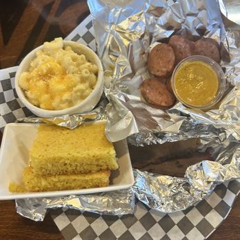 SNS Diner BBQ - 2 Meat Sampler this was plenty! Links and brisket with cornbread my side was Mac & cheese - Diners Near Me - North Las Vegas, Nevada SNS Diner BBQ - 2 Meat Sampler this was plenty! Links and brisket with cornbread my side was Mac & cheese - Diners Near Me - North Las Vegas, Nevada