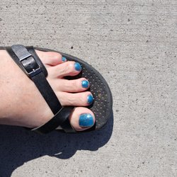 Adora Nails & Spa - #3088 a turquoise blue with glitter.