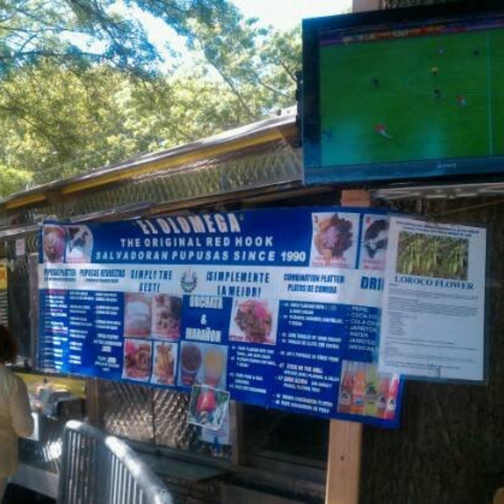 Red Hook Food Vendors - pupusas + FIFA = crowd pleaser - Food Stands Near Me - Brooklyn, New York