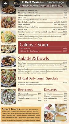 Menu photo 2 El Real Mexican Restaurant Slate Hill, NY Menu photo 2 El Real Mexican Restaurant Slate Hill, NY