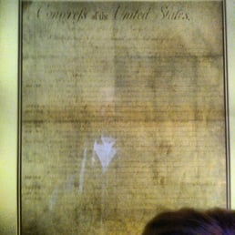 Bill of rights! Lucky we got to see it. Only on display for four hours every ten years. Bill of rights! Lucky we got to see it. Only on display for four hours every ten years.