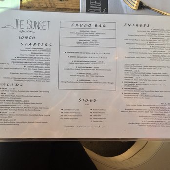 The Sunset Restaurant - Lunch menu - New American Near Me - Malibu, California The Sunset Restaurant - Lunch menu - New American Near Me - Malibu, California