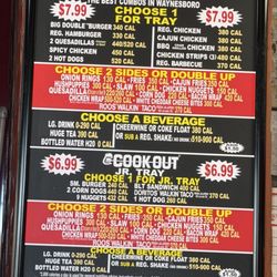 Cook Out - Menu