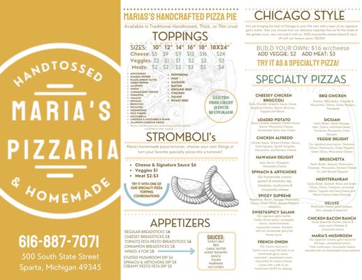 Menu photo 6 Pizzeria Maria Sparta, MI