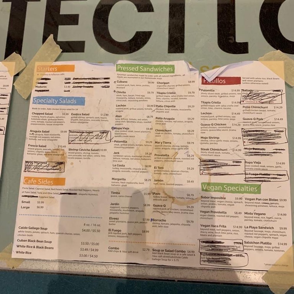 Cafecito - Their available menu - Cuban Near Me - Chicago, Illinois