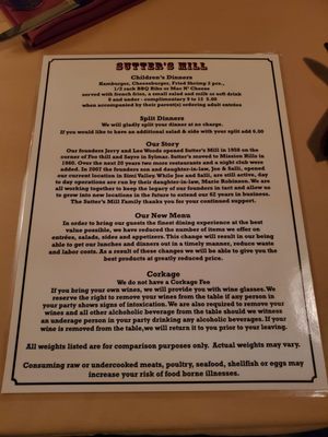 Menu photo 5 Sutter's Mill Restaurant Simi Valley, CA