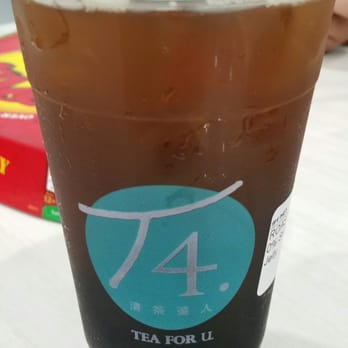 T4 - Roasted Oolong Tea: 0% sweetness ($2.75), add Pearl (+$0.50), Grass jelly (+$0.50) - Bubble Tea Near Me - Millbrae, California