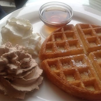 Marulilu Cafe - Waffle with Duo Whipcream and Syrup - Cafes Near Me - Vancouver, British Columbia