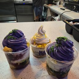 Halo Halo. Mango in the back. Halo Halo. Mango in the back.