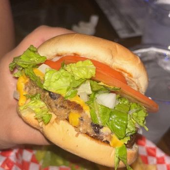 Pinky's - Black bean burger - Sports Bars Near Me - Phoenix, Arizona Pinky's - Black bean burger - Sports Bars Near Me - Phoenix, Arizona