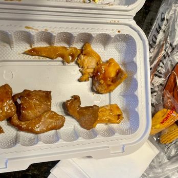 China House - Chicken and Beef from a rice dish. Cut too big and chewy. - Chinese Near Me - Racine, Wisconsin China House - Chicken and Beef from a rice dish. Cut too big and chewy. - Chinese Near Me - Racine, Wisconsin